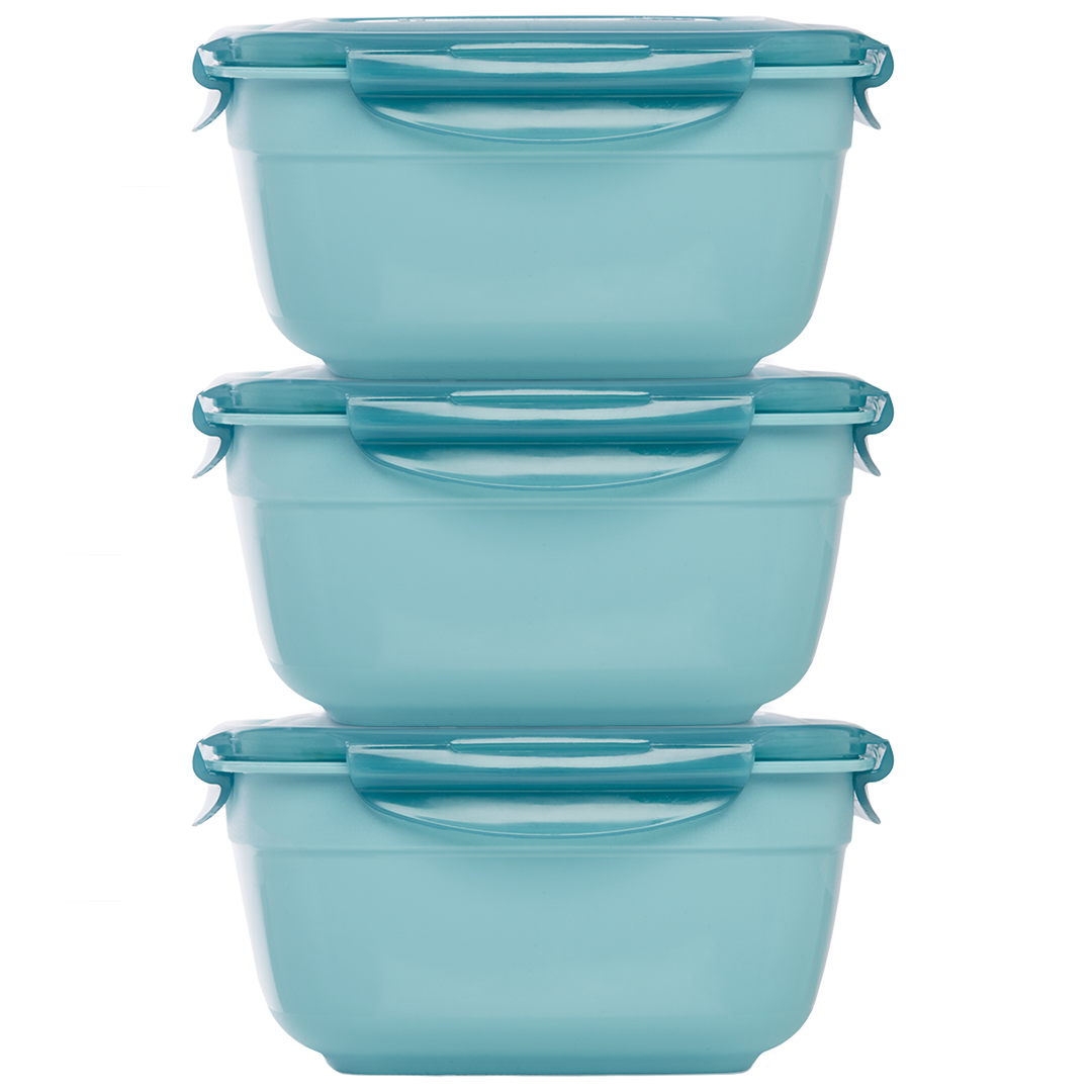 Stapelbare vershouddozen 1600 ml blauw set 3-delig