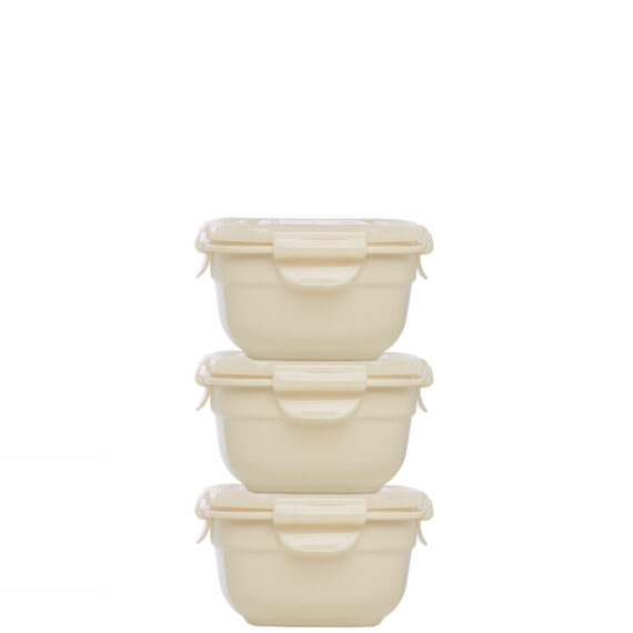 Stapelbare snackdoosjes beige