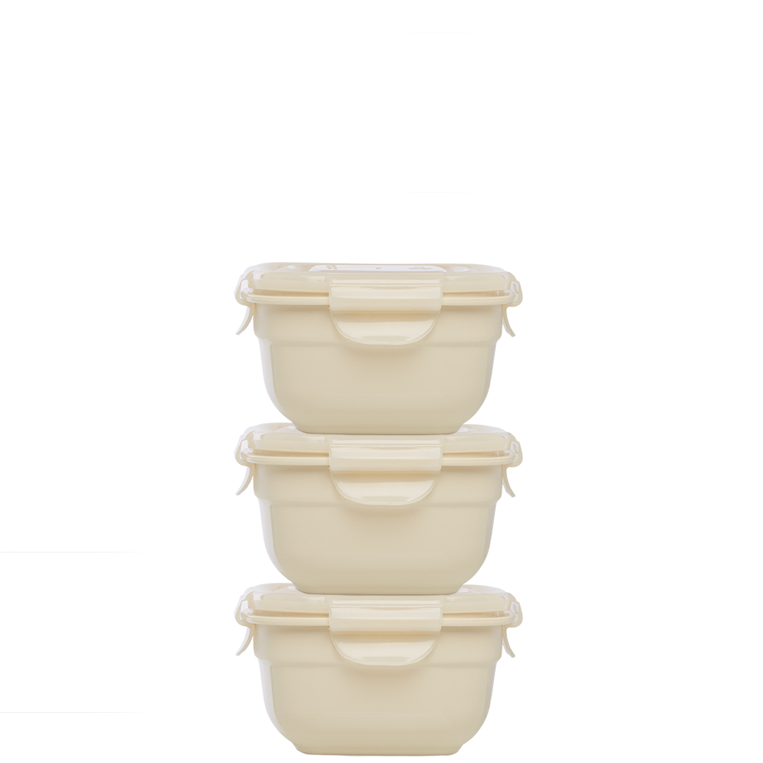 Stapelbare snackdoosjes beige
