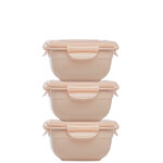 Stapelbare vershouddozen 520 ml oudroze set 3-delig