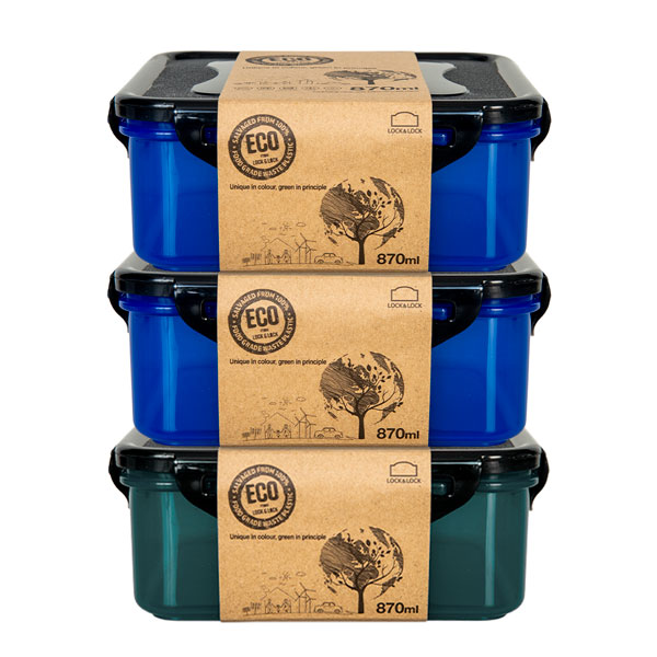 ECO vershoudbakjes 870 ml vierkant
