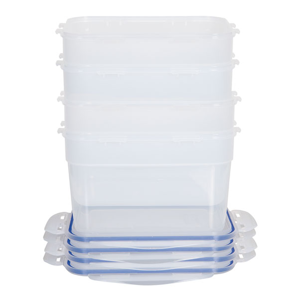 voordeelverpakking stapelbare vershoudbakjes 2,4 liter