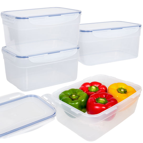 voordeelverpakking stapelbare vershoudbakjes 4,4 liter