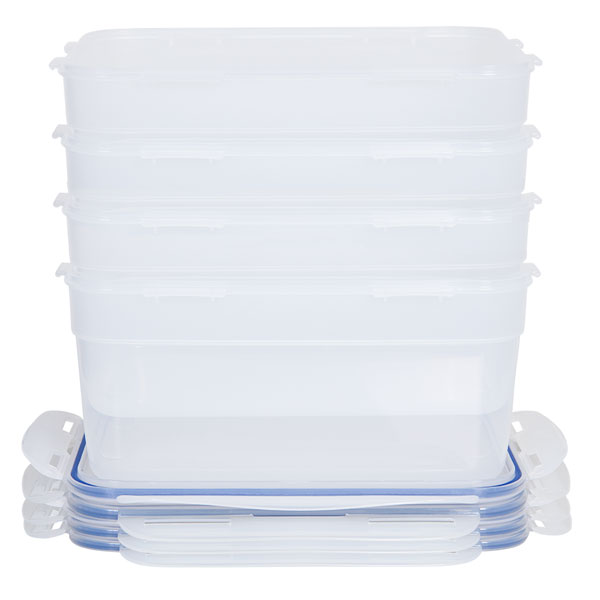 voordeelverpakking stapelbare vershoudbakjes 4,4 liter