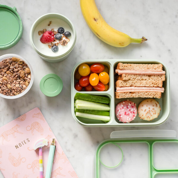 Lunchbox met vakjes groen