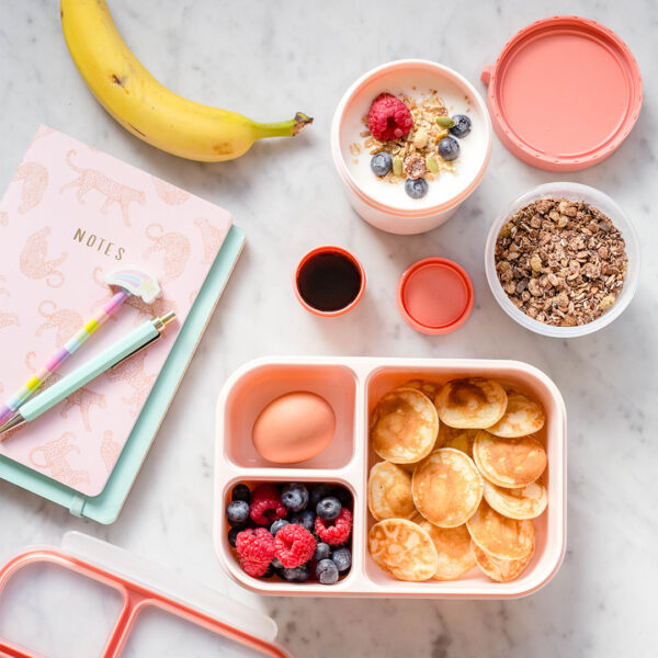 Lunchbox met vakjes roze