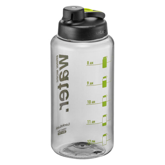 Motivatie waterfles met tijdmarkeringen - Zwart